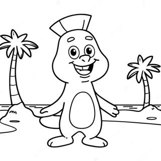 Pagina da Colorare di Sandy Cheeks Avventurosa | pagina da colorare Sandy Cheeks