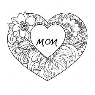 Cuore Mamma Pagine da Colorare