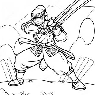 Pagina da Colorare di Mitsuri in Posizione di Combattimento | pagina da colorare Mitsuri