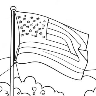 Pagina da Colorare della Bandiera Patriottica | pagina da colorare Patriottico