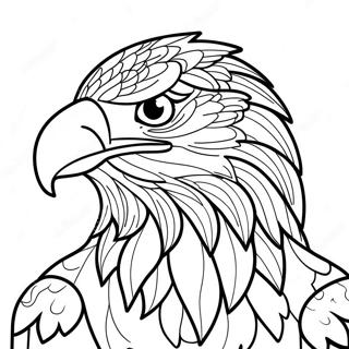 Pagina da Colorare dell'Aquila Patriottica Audace | pagina da colorare Patriottico