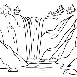 Pagina da Colorare della Cascata | pagina da colorare Cascata