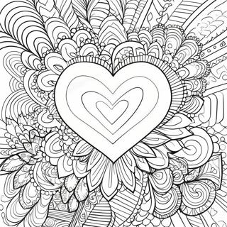Pagina da Colorare del Mandala a Cuore Elegante | pagina da colorare Cuore Elegante