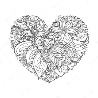 Pagina da Colorare del Cuore Elegante Scintillante | pagina da colorare Cuore Elegante