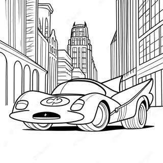 Pagina da Colorare della Batmobile che Sfreccia per Gotham | pagina da colorare Batmobile