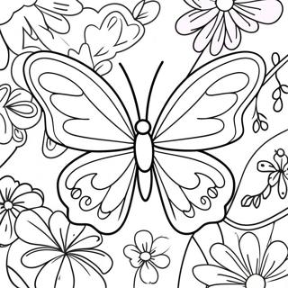 Pagina da colorare di una farfalla viola | pagina da colorare Viola