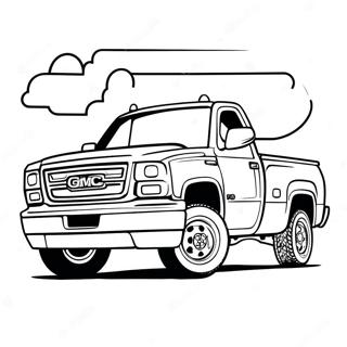 Pagina da colorare camion GMC | pagina da colorare GMC