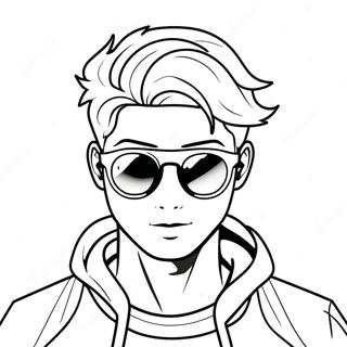Ragazzo Anime a Corpo Intero Pagine da Colorare