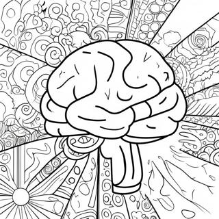 Pagina da Colorare del Cervello Colorato dell'ADHD | pagina da colorare ADHD