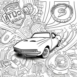 Pagina da colorare di logo auto sportiva | pagina da colorare Logo Auto