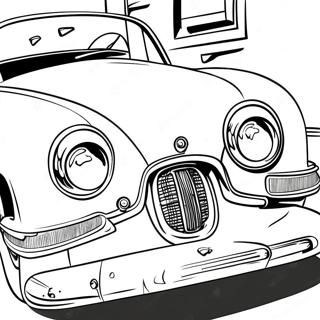 Pagina da Colorare Auto Classica degli Anni '50 | pagina da colorare anni '50