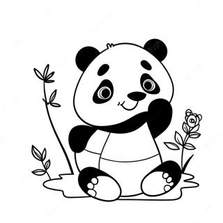 Pagina da colorare di Mimi Panda | pagina da colorare Mimi Panda