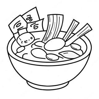 Pagina da colorare della ciotola di ramen | pagina da colorare Ramen
