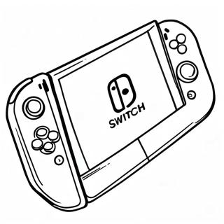 Pagina da Colorare della Console Nintendo Switch Colorata | pagina da colorare Nintendo Switch