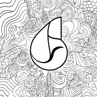 Pagina da Colorare del Logo di TikTok | pagina da colorare TikTok