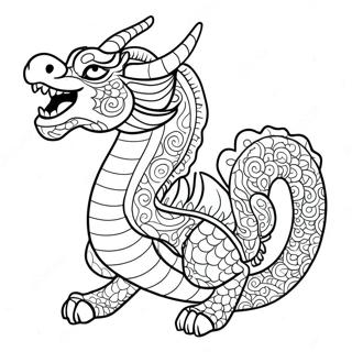 Pagina da Colorare Drago Coreano | pagina da colorare Coreano