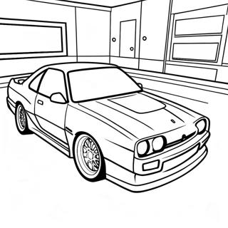 Pagina da colorare con una macchina da drift | pagina da colorare Auto da Drift