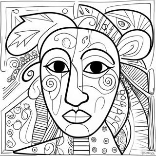 Pagina da Colorare Stile Astratto Picasso | pagina da colorare Picasso