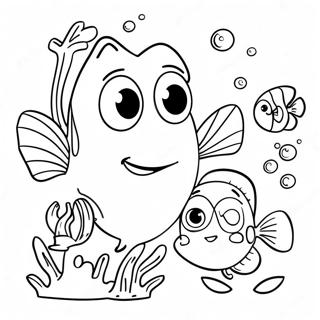 Pagina da Colorare di Dory e dei Suoi Amici Carini | pagina da colorare Dory