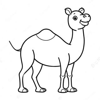 Pagina da Colorare Cammello Carino in Stile Cartone Animato | pagina da colorare Cammello