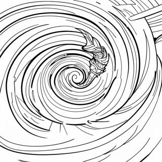 Pagina da Colorare di un Potente Uragano Vorticoso | pagina da colorare Uragano