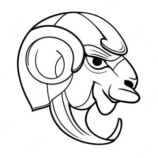 Pagina da Colorare del Logo dei LA Rams | pagina da colorare LA Rams