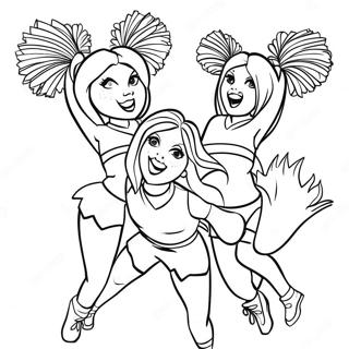 Pagina da Colorare delle Cheerleader dei LA Rams in Azione | pagina da colorare LA Rams