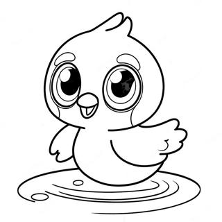 Carino Piplup che Nuota Pagina da Colorare | pagina da colorare Piplup