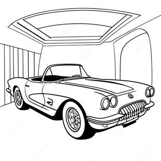 Pagina da colorare della Corvette classica decappottabile | pagina da colorare Corvette