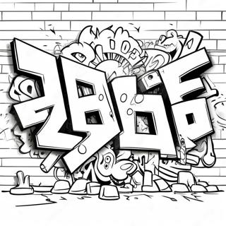 Pagina da Colorare Muro di Graffiti Colorati | pagina da colorare Graffiti