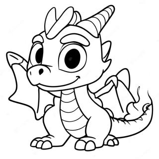 Pagina da Colorare di Spyro che Sputa Fuoco | pagina da colorare Spyro