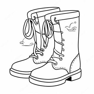 Pagina da Colorare delle Scarpe da Cartoon Carine | pagina da colorare Stivali