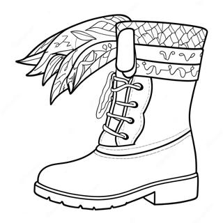 Pagina da Colorare delle Scarpe invernali alla Moda | pagina da colorare Stivali