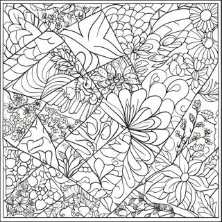 Pagina da Colorare con Trapunta Patchwork | pagina da colorare Trapunta
