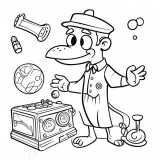 Pagina da Colorare di Phineas con le Sue Invenzioni | pagina da colorare Phineas e Ferb