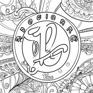 Pagina da Colorare del Logo Dodgers | pagina da colorare Dodgers