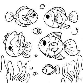 Pagina da Colorare di Carini Creature Sottomarine | pagina da colorare Acqua