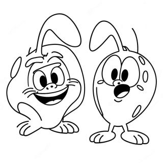 Pagina da Colorare delle Facce Divertenti di Ren e Stimpy | pagina da colorare Ren e Stimpy