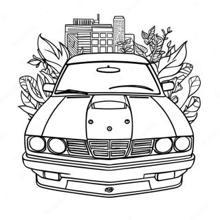 Pagina da Colorare di un'Auto JDM | pagina da colorare JDM