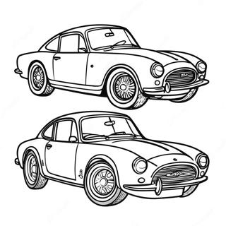 Pagina da Colorare di un'Auto Sportiva JDM Classica | pagina da colorare JDM