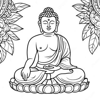 Pagina da Colorare del Buddha | pagina da colorare Buddha