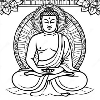 Pagina da Colorare del Buddha in Meditazione | pagina da colorare Buddha