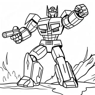 Pagine da colorare di Transformers Megatron in Battaglia | pagina da colorare Megatron
