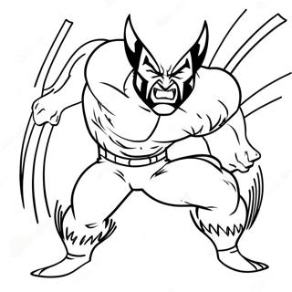 Pagina da Colorare di Wolverine in Azione | pagina da colorare X-Men