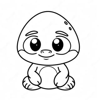 Pagina da colorare di un carino Goomba con grandi occhi | pagina da colorare Goomba