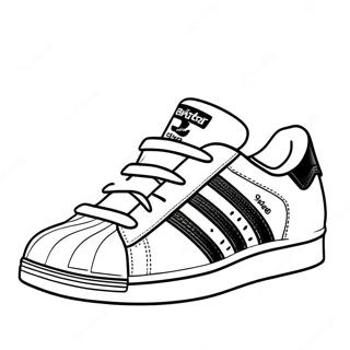 Pagina da Colorare delle Sneakers Adidas Superstar | pagina da colorare Adidas