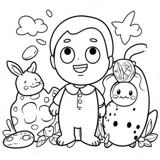 Pagina da Colorare di Luca con i Suoi Amici | pagina da colorare Luca