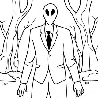 Pagina da colorare di Slenderman | pagina da colorare Slenderman