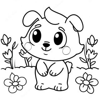 Pagina da colorare di Ranuncolo Carino in un Giardino | pagina da colorare Ranuncolo