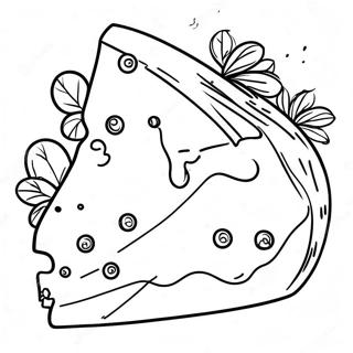 Pagina da Colorare di una Fetta di Formaggio Divertente | pagina da colorare Formaggio